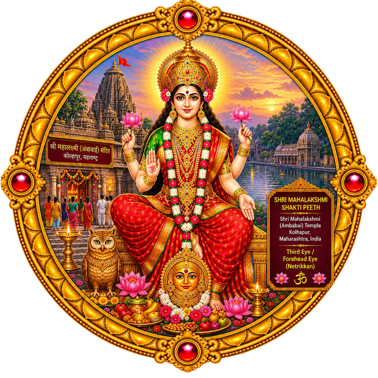 Goddess Sri Mahalakshmi Center Medallion
